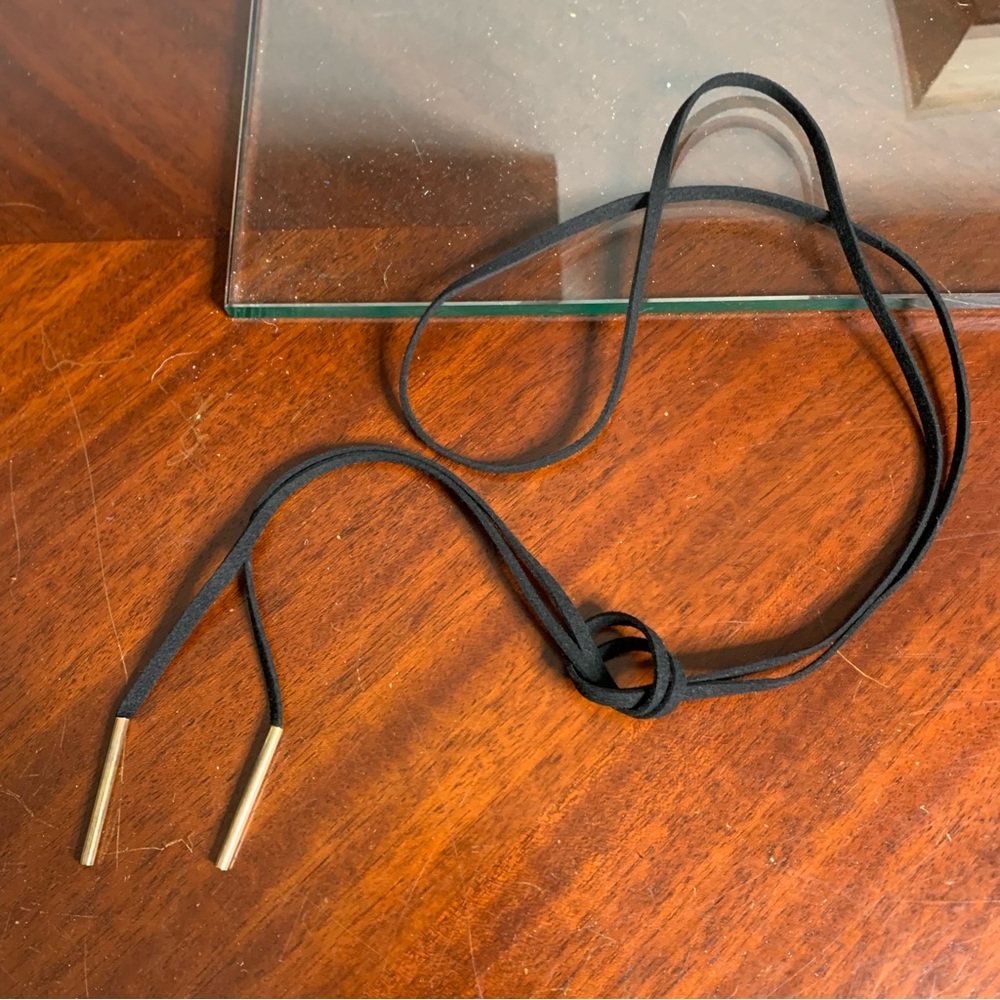 Faux Suede Lariat Necklace